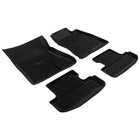 MUSTANG FRONT & REAR RUBBER FLOOR MATS, BLACK WITH LOGO, 2015 - 2018
