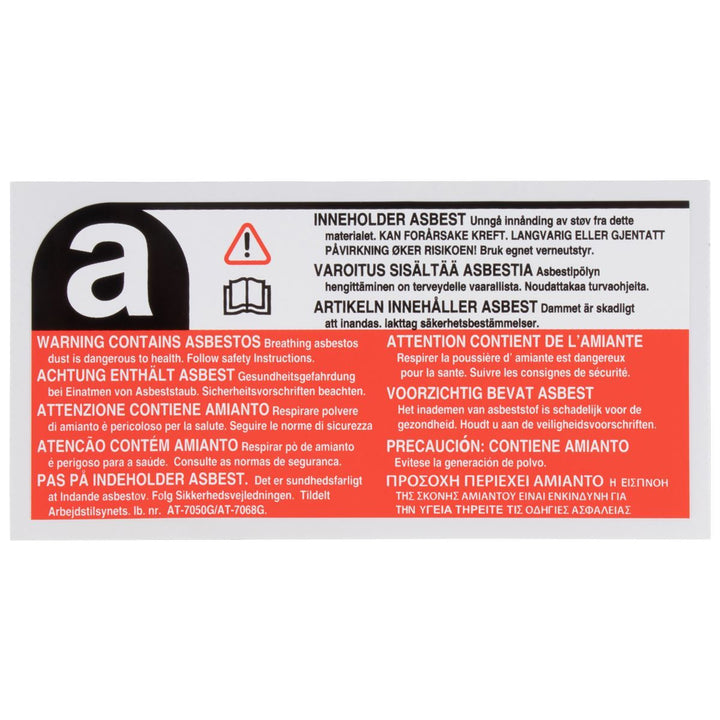 ASBESTOS WARNING DECAL