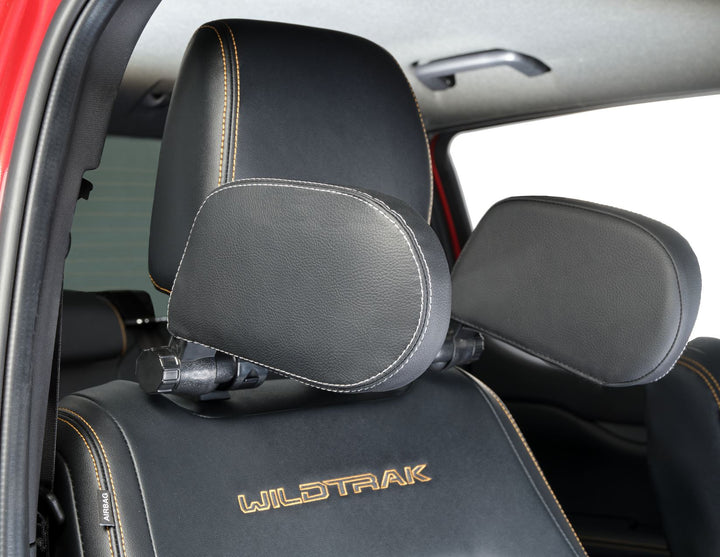 ACV* SLEEPING HEADREST BLACK PVC LEATHER WITH SILVER PIPING