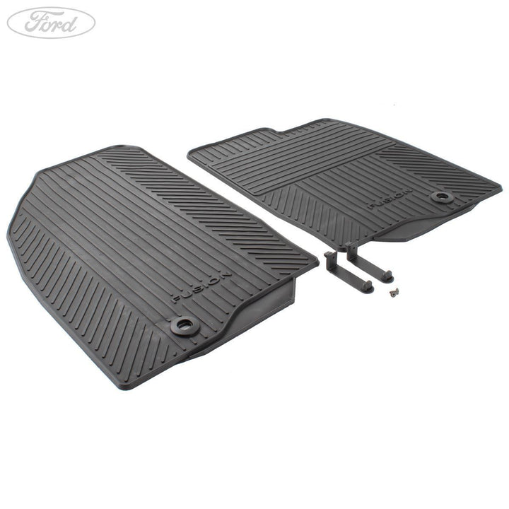FIESTA MK6 FUSION FRONT RUBBER CONTOUR FLOOR MATS & CLIPS