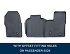 TRANSIT AND TRANSIT CUSTOM RUBBER FLOOR MATS FRONT, BLACK WITH LOGO, AUTOMATIC TRANSMISSION ONLY