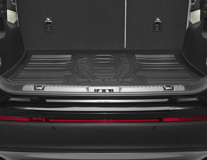 EDGE REAR RUBBER BOOT LINER LOADING COMPARTMENT MAT, BLACK WITH EDGE LOGO, 2016- ONWARD