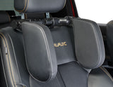 ACV* SLEEPING HEADREST BLACK PVC LEATHER WITH SILVER PIPING
