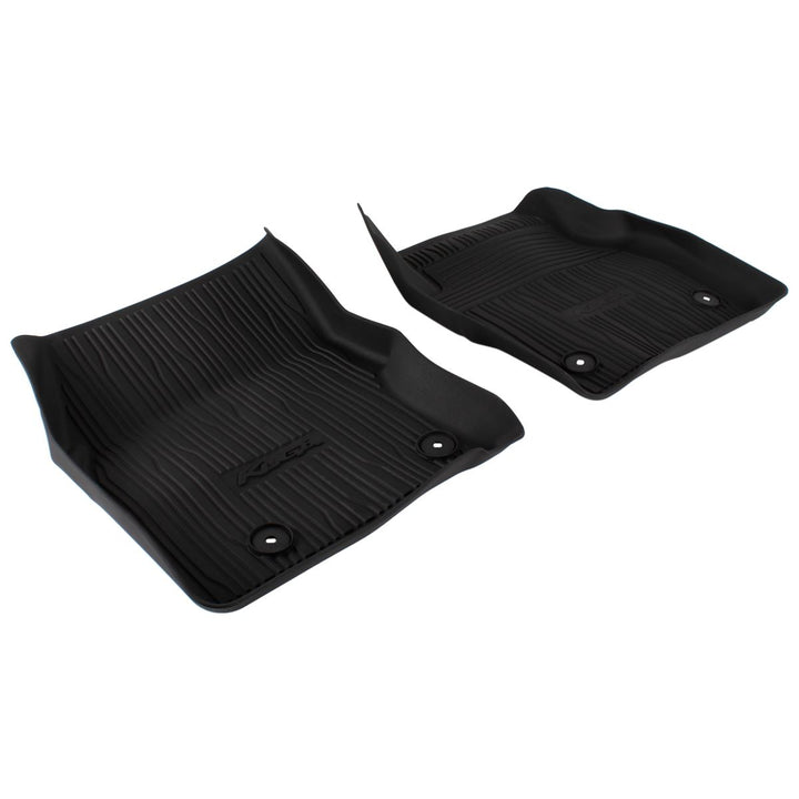 KUGA FRONT RUBBER FLOOR MATS, TRAY STYLE WITH RAISED EDGES , BLACK AND KUGA LOGO, BLACK 2016 - 2019