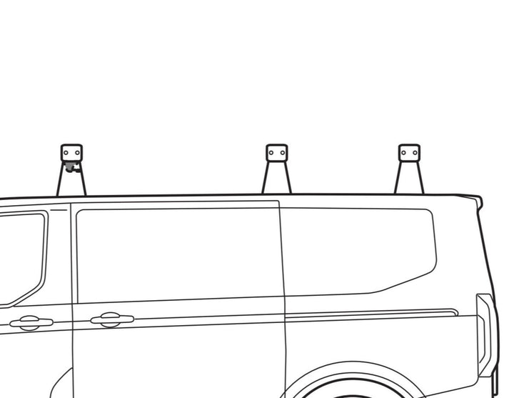 FORD TOURNEO/TRANSIT CUSTOM Q-TOP® (Q-TECH)* ROOF BASE CARRIER WITH SET OF 3 ROOF CROSSBARS