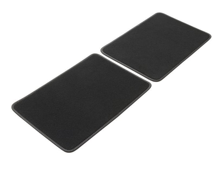 FOCUS PREMIUM VELOURS FLOOR MATS REAR, BLACK WITH GREY STITCHING