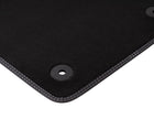 FIESTA VELOUR FLOOR MATS FRONT, BLACK WITH METAL GREY STITCHING, 2012 - 2017