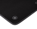 FIESTA VELOUR FLOOR MATS FRONT, BLACK WITH METAL GREY STITCHING, 2012 - 2017
