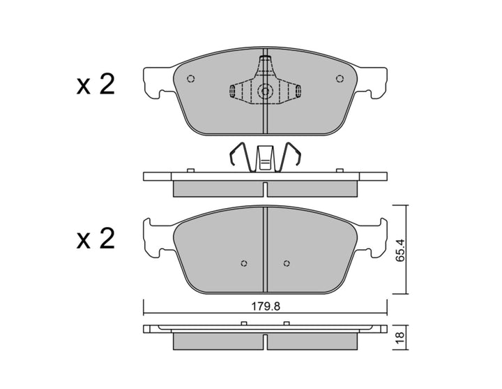 FOCUS TAROX®* FORD PERFORMANCE FRONT BRAKE PAD KIT WITH FITTING  12/2014