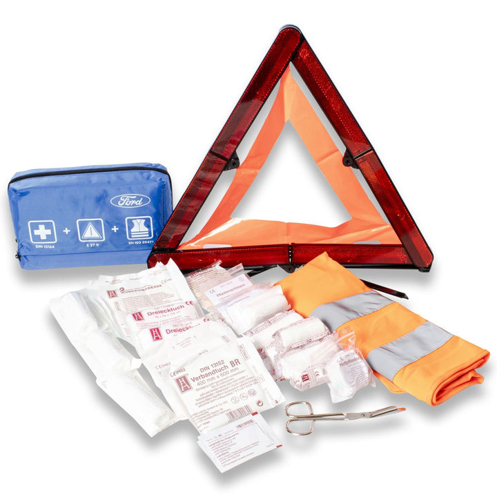 PREMIUM FIRST AID KIT WITH WARNING TRIANGLE AND WARNING VEST