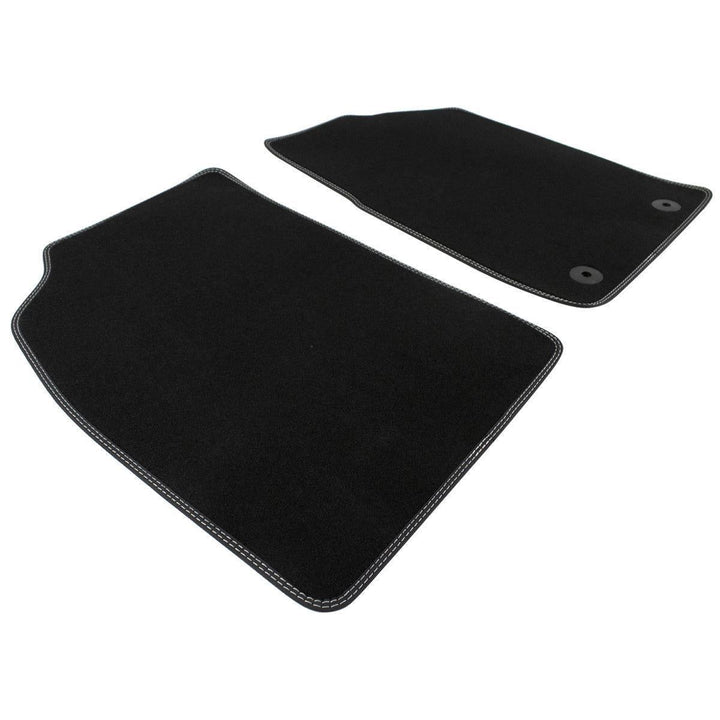 KA FRONT FLOOR MATS SET BLACK ACCENT VELOUR 2008-2016