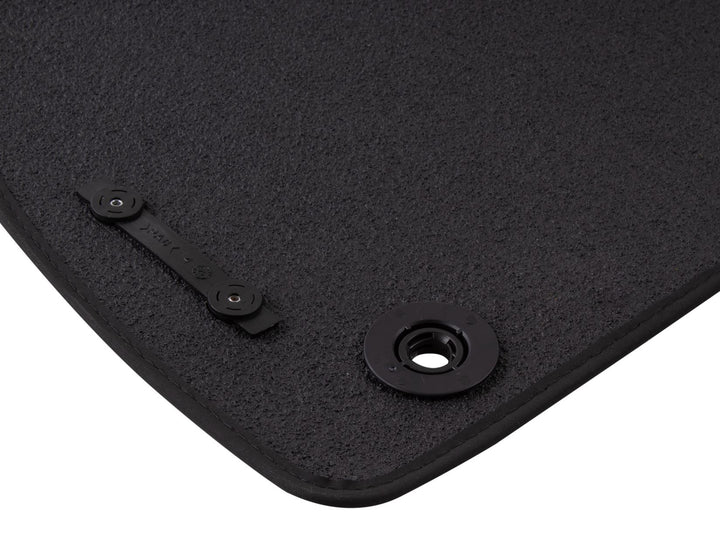 FOCUS VELOUR FLOOR MATS FRONT, BLACK WITH FOCUS LOGO, 2011 - 2015