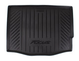 FOCUS 5 DOORS HATCHBACK WITH SPARE WHEEL, REAR RUBBER BOOT LINER, BLACK WITH FOCUS LOGO, 2011 - 2018