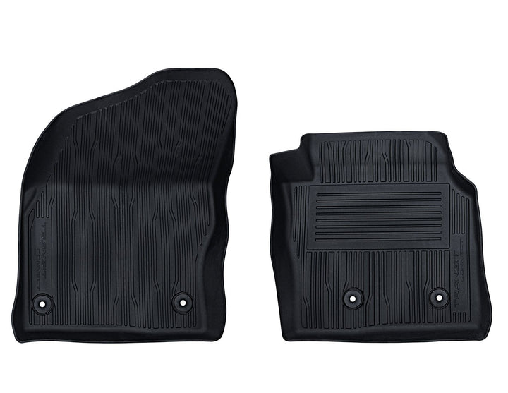 TRANSIT CONNECT RUBBER FLOOR MATS TRAY STYLE WITH RAISED EDGES, FRONT, BLACK, 2018 ONWARD