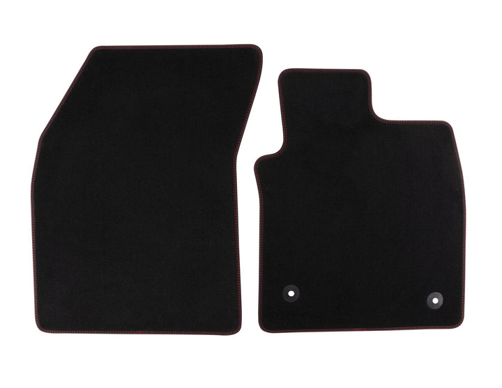 FOCUS FROM 04/2018 VELOUR FLOOR MATS FRONT,BLACK WITH RED STITCHING