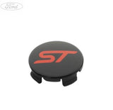 CENTER CAP BUTTON TYPE,GLOSS BLACK,WITH RED ST LOGO