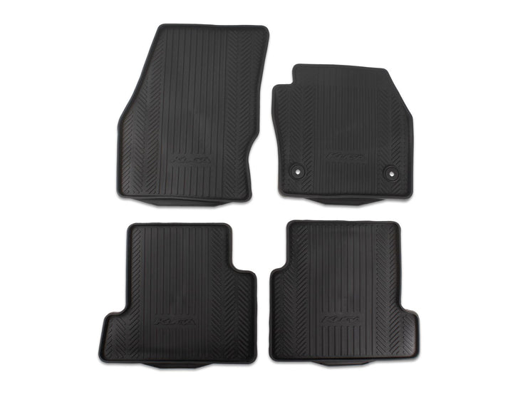 KUGA SET OF FRONT AND REAR RUBBER FLOOR MATS, BLACK WITH KUGA LOGO, 2012-2016