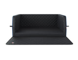 PADSFORALL√Ç ®* PET TRAVEL MAT BLACK PU LEATHER WITH BLUE PIPING, SIZE: L