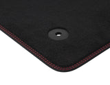 FOCUS FROM 04/2018 VELOUR FLOOR MATS FRONT,BLACK WITH RED STITCHING