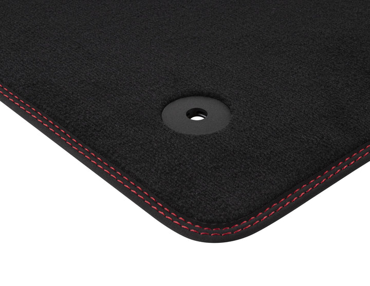 FOCUS FROM 04/2018 VELOUR FLOOR MATS FRONT,BLACK WITH RED STITCHING