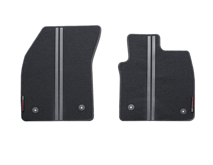 FOCUS PERFORMANCE FLOOR MATS FRONT, BLACK WITH FORD PERFORMANCE LOGO, 2018 - 2021