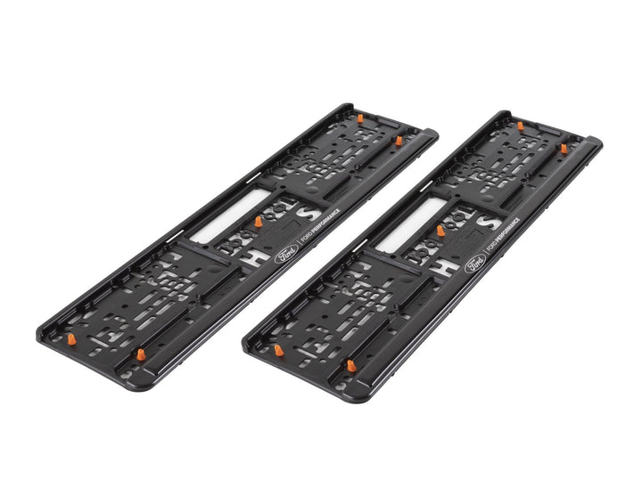 Ford Performance Number Plate Holder Kit Front & Rear Black With Silver 3D Effect Logo Set Of 2
