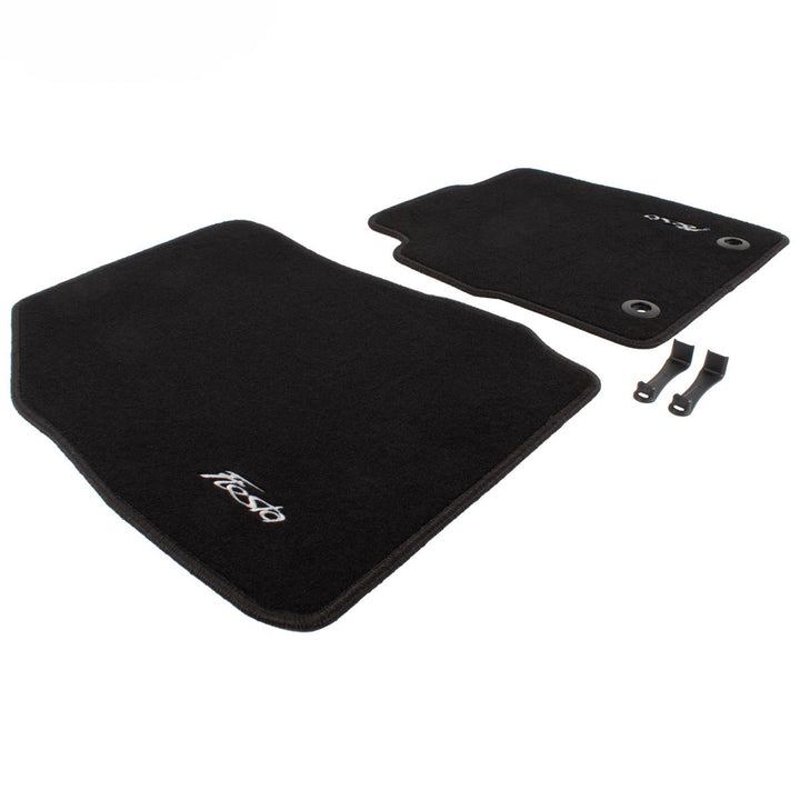 FIESTA VELOUR FLOOR MATS FRONT, BLACK 07/2008-02/2011
