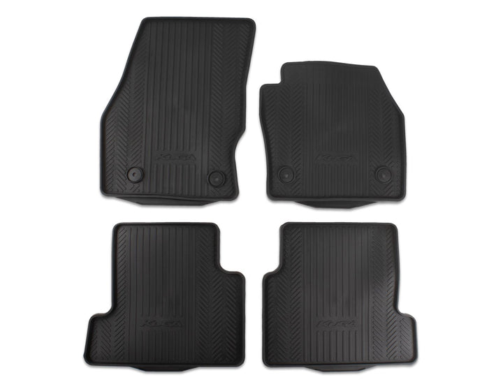 KUGA RUBBER FLOOR MATS FRONT AND REAR, BLACK WITH KUGA LOGO, 2012 - 2019