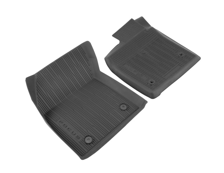 FOCUS RUBBER FLOOR MATS IN TRAY STYLE WITH RAISED EDGES, FRONT, BLACK, 2018 - ONWARD