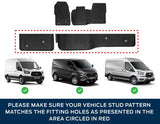 TRANSIT CUSTOM & TRANSIT RUBBER FLOOR MATS FRONT, BLACK, MANUAL TRANSMISSION ONLY