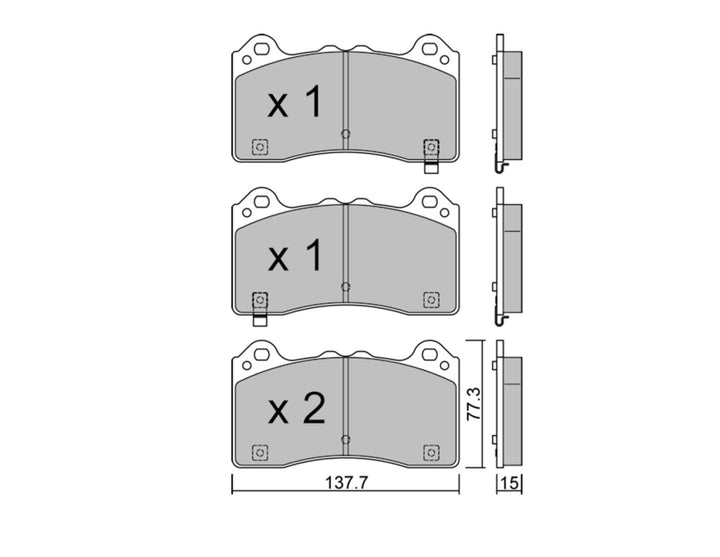 FOCUS TAROX®* FORD PERFORMANCE FRONT BRAKE PAD KIT WITH FITTING  12/2014