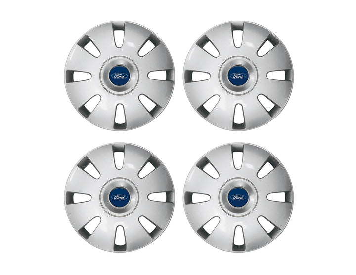 SET OF 4 SILVER WHEEL COVER TRIMS. FITS 16