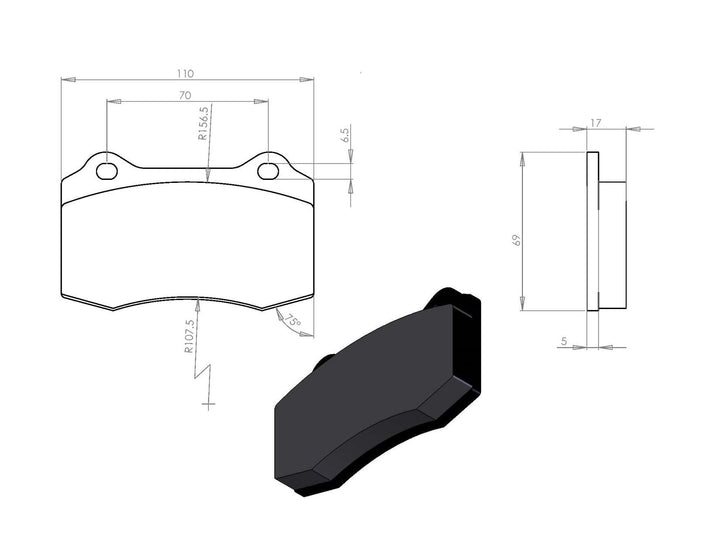 FIESTA TAROX®* FORD PERFORMANCE FRONT BRAKE PAD KIT WITH FITTING  01/2013
