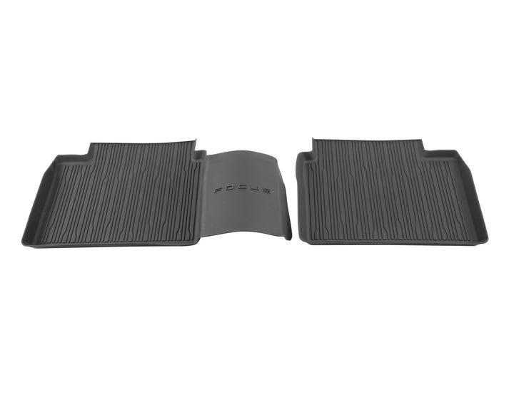 FOCUS REAR RUBBER FLOOR MATS TRAY STYLE WITH RAISED EDGES, BLACK WITH FOCUS LOGO, 2018 - ONWARD