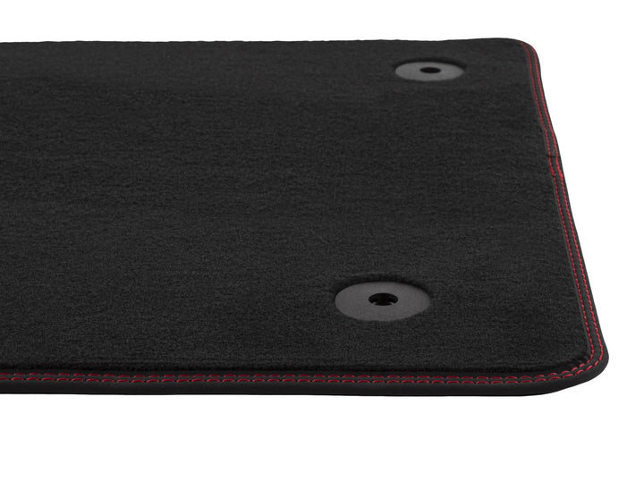 FOCUS FROM 04/2018 VELOUR FLOOR MATS FRONT,BLACK WITH RED STITCHING