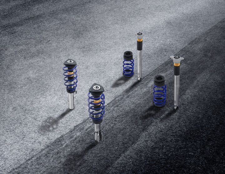 FIESTA® COILOVER SUSPENSION KIT STAINLESS STEEL WITH POWDER COATED SPRINGS IN ULTRAMARINE BLUE