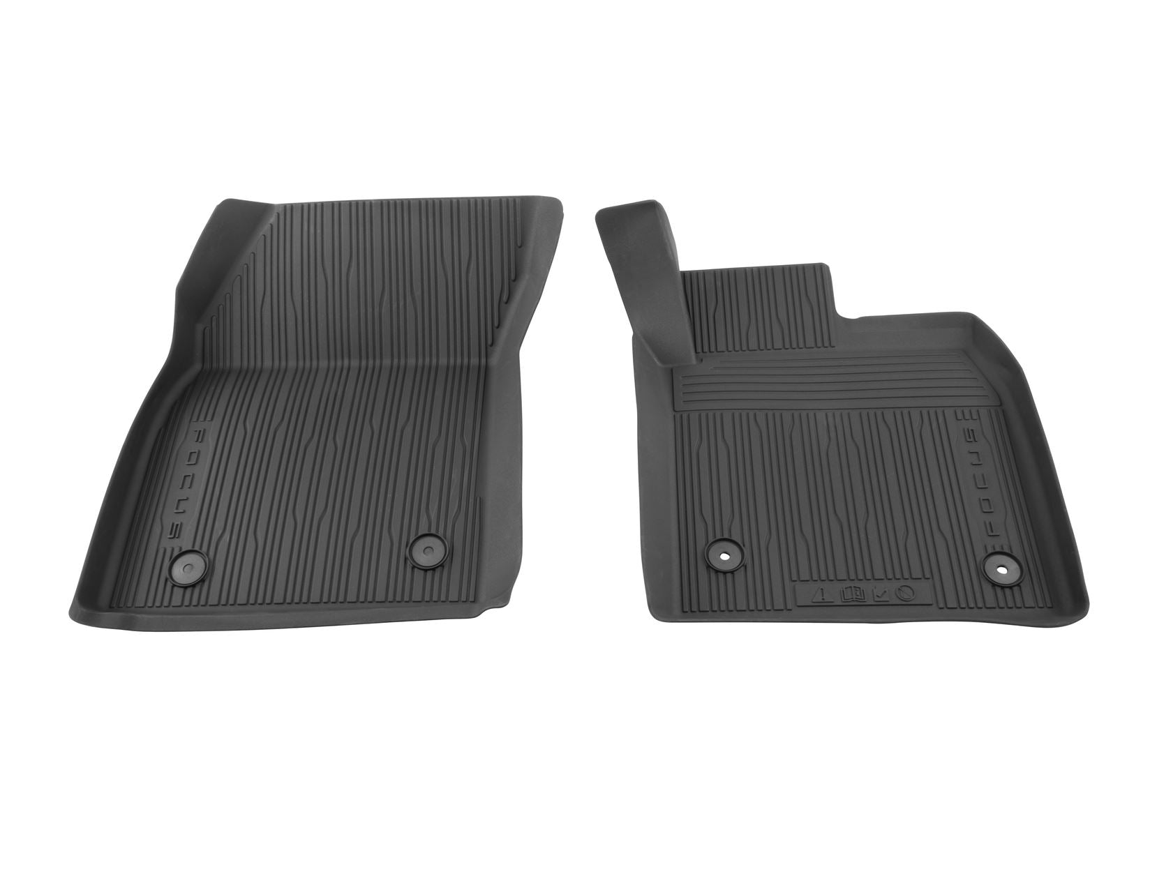 FOCUS FRONT RUBBER FLOOR MATS ALL-WEATHER TRAY BLACK MANUAL TRANSMISSI ...