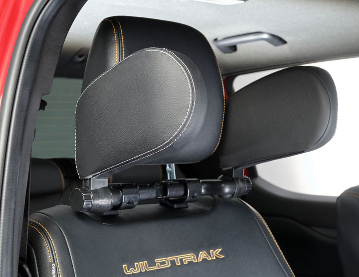 ACV* SLEEPING HEADREST BLACK PVC LEATHER WITH SILVER PIPING