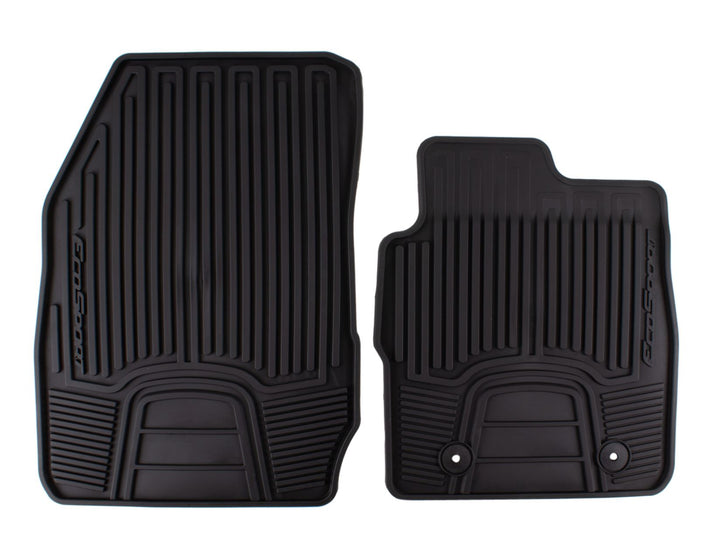 ECOSPORT RUBBER FLOOR MATS FRONT, BLACK WITH ECOSPORT LOGO, 2013-2017